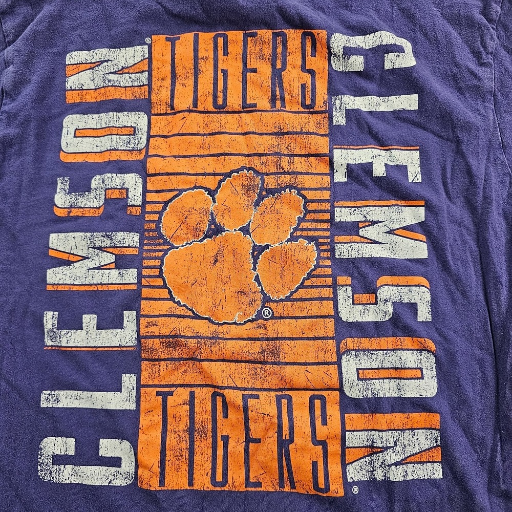 Clemson Tigers Purple Long Sleeve Pocket T-Shirt Adult S - Picture 4 of 9